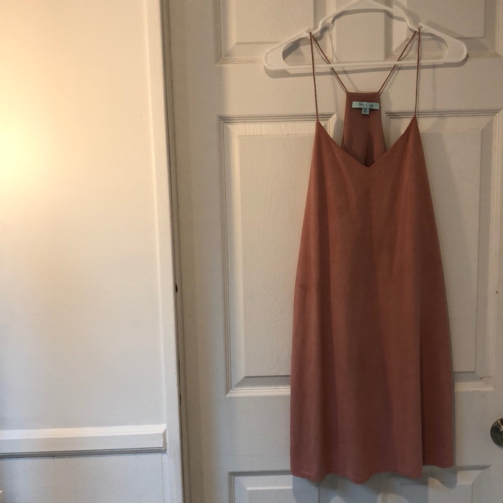 Crushed suede dress